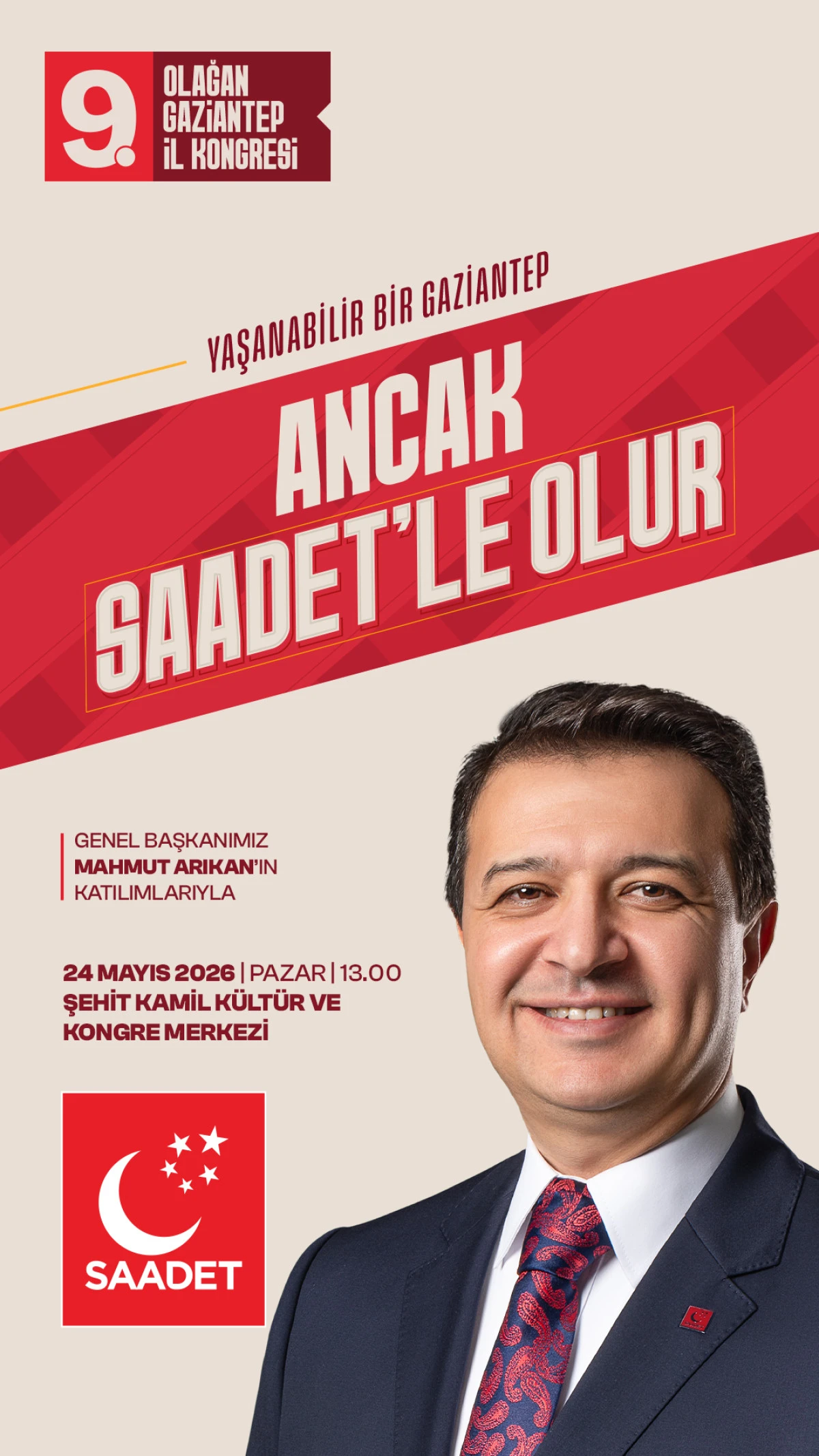 Gaziantep&rsquo;te Saadet Partisi Kongresi Heyecanı