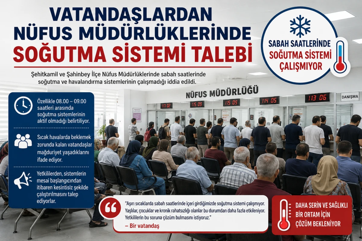 N&uuml;fus M&uuml;d&uuml;rl&uuml;klerinde Soğutma Sistemi Sorununun Giderilmesi İsteniyor